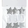 * 6 Clip Stelle Argento Effetto Swarovski