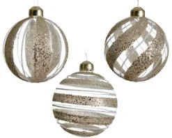 * 1 Decorazione Appendibile A Tema Natale D8Cm Champagne Modello Assortito