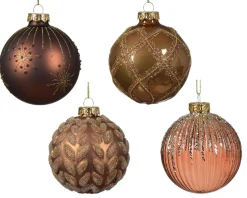 * 1 Pallina Con Decorazioni Natalizie Bronzo Modello Assortito