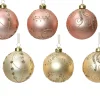 * 1 Pallina Di Natale Rosa/Oro 8Cm Colore Assortito