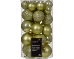 * 30 Palline Di Natale Assortite Colore Pistacchio