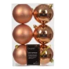 * 6 Palline Di Natale D.8Cm Colore Rame Lucido/Opaco
