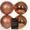 * 4 Palline Di Natale D.10Cm Colore Rame Lucido/Opaco