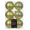 * 6 Palline Di Natale D.8Cm Colore Pistacchio Lucido/Opaco