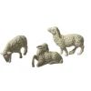 * 3 Pecore Bianche In Resina 10Cm