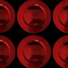 * 6 Sottopiatti Circolari Rosso 33Cm