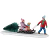 LEMAX Bambina Con Albero - Bringing Home Our Tree