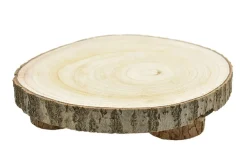 * Base In Legno Rotonda Dia.25Cm Con Piede