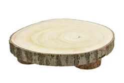 * Base In Legno Rotonda Dia.35Cm Con Piede