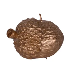 * Candela Decorativa Ghianda 6X10Cm Oro Scuro