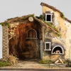 * Capanna 45X30X36Cm Con Luce E Forno Effetto Fiamma Realistica