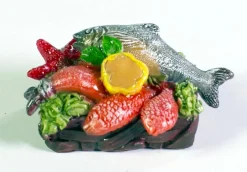 * Cesto Con Pesce In Resina 5X3X2,5Cm