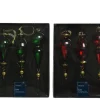 * Confezione 3 Ciondioli Natalizi In Vetro H.23Cm Rosso/Verde Assortiti