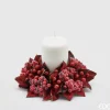 * Corona Con Bacche Effetto Ghiaccio 15Cm Burgundy