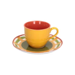 * Cottage Tazza Caffe Con Piattino 0,10 Lt Gialla - Rose & Tulipani