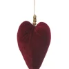 * Cuore Velluto Appendibile 18Cm Bordeaux