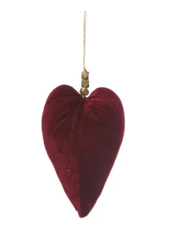 * Cuore Velluto Appendibile 18Cm Bordeaux