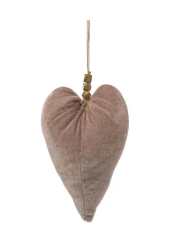 * Cuore Velluto Appendibile 18Cm Champagne