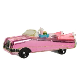 * Decorazione Auto Rosa Con Glitter Appendibile In Vetro