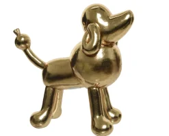 * Decorazione Cane 12X24X23Cm Champagne/Oro