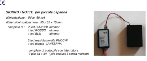 * Dissolvenza Giorno/Notte Per Capanna Presepe 4 Led Colorati