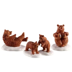 LEMAX Famiglia Di Orsi Sulla Neve - Bear Family Snow Day, Set Of 4