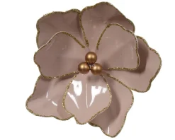 * Fiore Con Clip E Bacche Rosa 15X8Cm