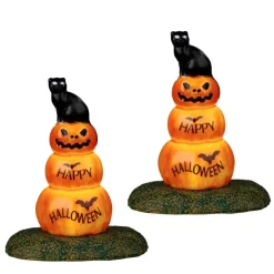 LEMAX Gatti Neri Di Halloween Illuminati - Cat And Pumpkin