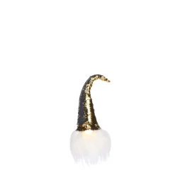 * Gnomo Fermaporta Oro 40Cm Con Led
