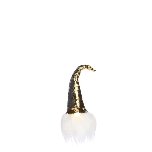 * Gnomo Fermaporta Oro 40Cm Con Led