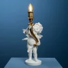 * Lampada Da Tavolo Putto 23X22X49Cm Bianco/Oro