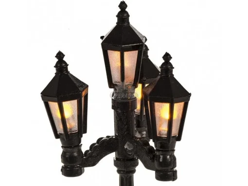 * Lampione Con 4 Luci A Batteria H 11 Cm Per Presepe