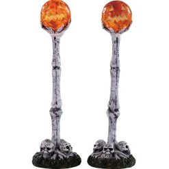 LEMAX Lanterna Illuminata Con Teschi - Lighted Lantern Bone Post