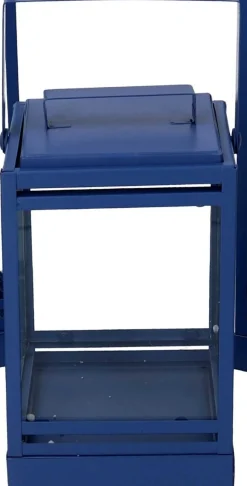 * Lanterna In Metallo Blu 12X12X20Cm