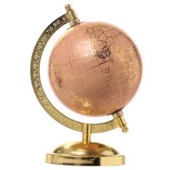* Mappamondo Rosa Con Base D.12 H.20.5M