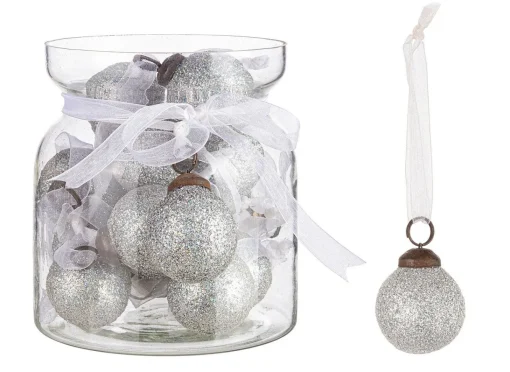 * Mini Pallina Argento Con Fiocco 2,5Xh2,5Cm