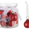 * Mini Pallina Rossa Con Fiocco 2,5Xh2,5Cm