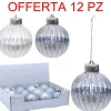 * Offerta 12 Palline 8Cm Trasparenti Con Glitter Assortite