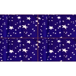 * Offerta 4 Rotoli Carta Cielo Metallizzata Stelle Argento 70X100Cm