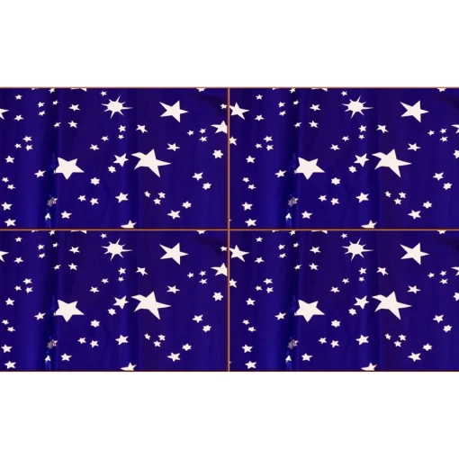 * Offerta 4 Rotoli Carta Cielo Metallizzata Stelle Argento 70X100Cm