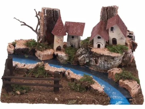 * Paese Con Fiume 26X18X11Cm