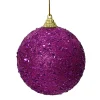 * Pallina Di Natale D.8Cm Viola Con Glitter