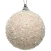 * Pallina Di Natale Glitterata D.8 Cm Rosa Pallido