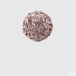 * Pallina Rosa Con Glitter 10Cm