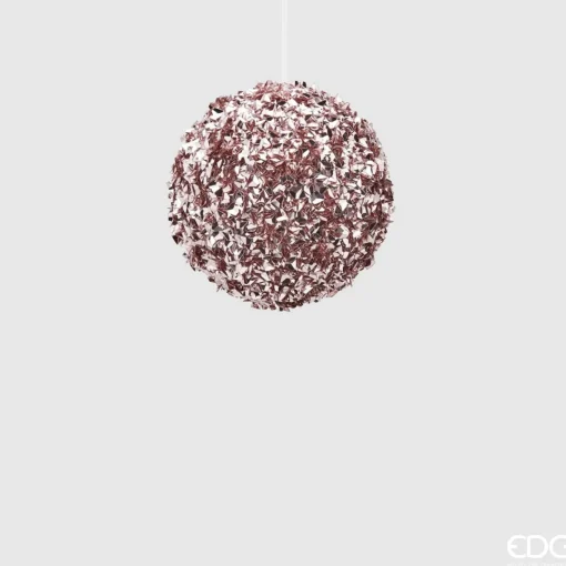 * Pallina Rosa Con Glitter 10Cm