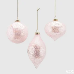 * Pallina Rosa In Vetro 8Cm Rosa Assortita