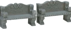 LEMAX Panchine Di Pietra - Stone Bench Set Da 2