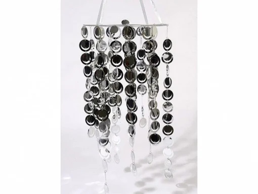 * Paralume 30X60Cm Argento Lucido Pendente