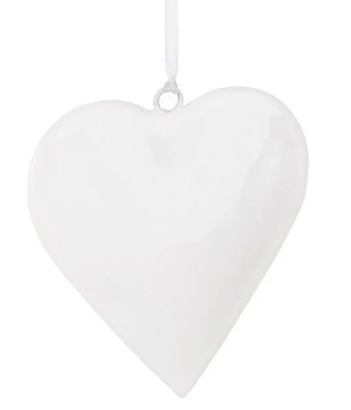 * Pendaglio Shyla Cuore Bianco In Metallo 10X10Cm