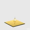 * Portacandele Con Base Specchio Quadrata 25X25Cm Oro